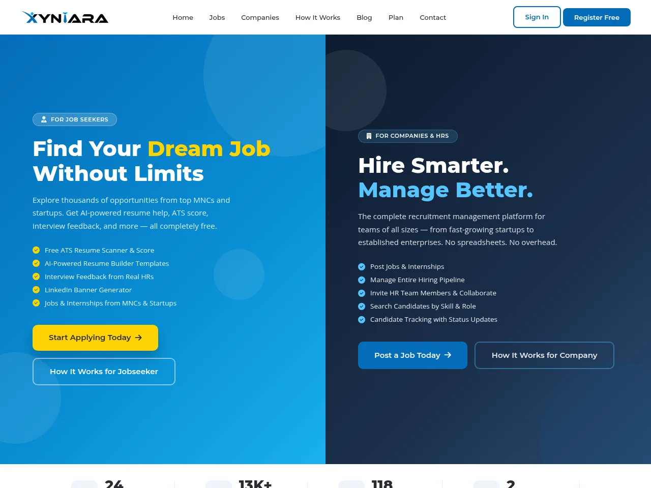 Xyntara screenshot Xyntara job board platform screenshot showing job search interface