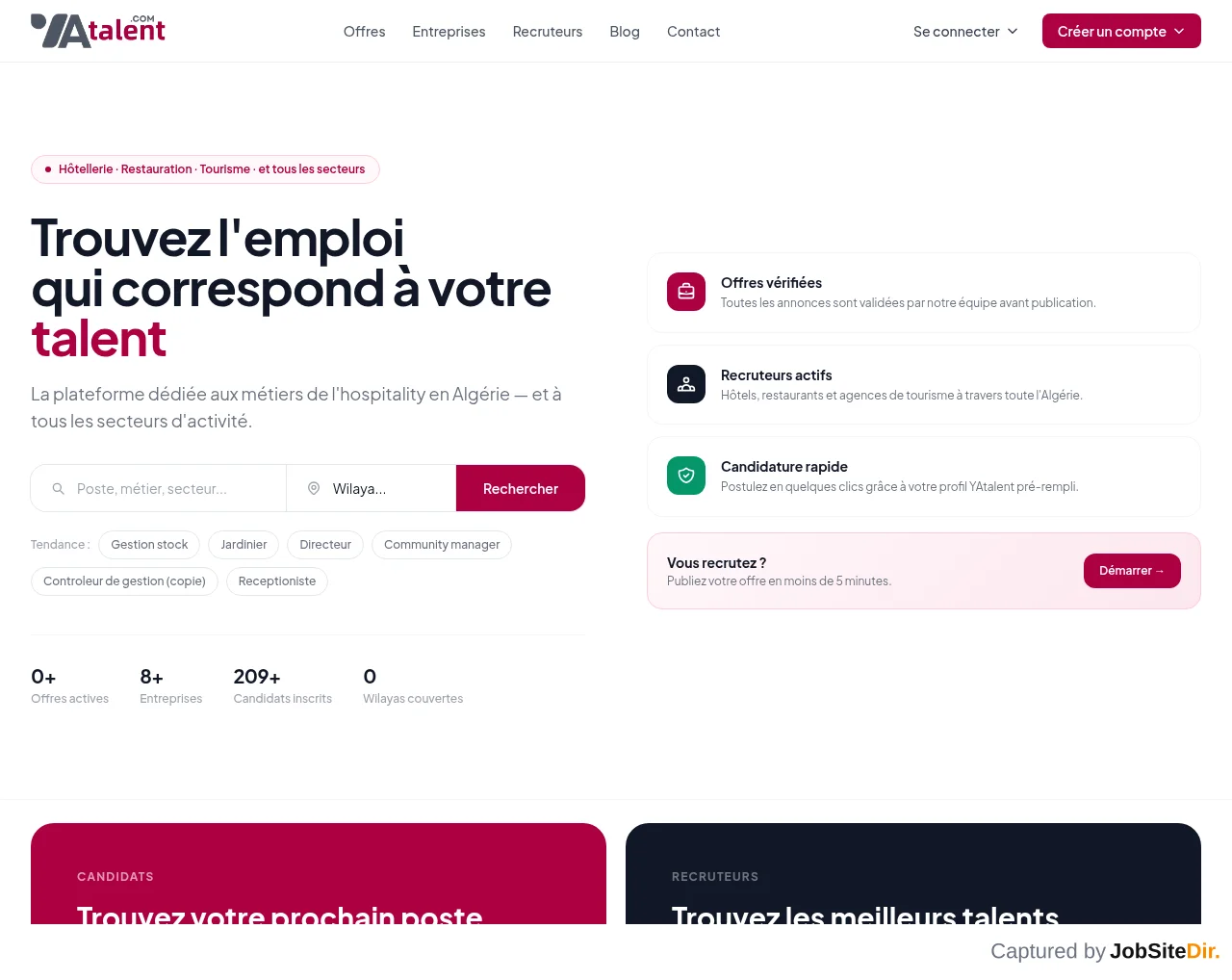 Yatalent screenshot Yatalent website screenshot