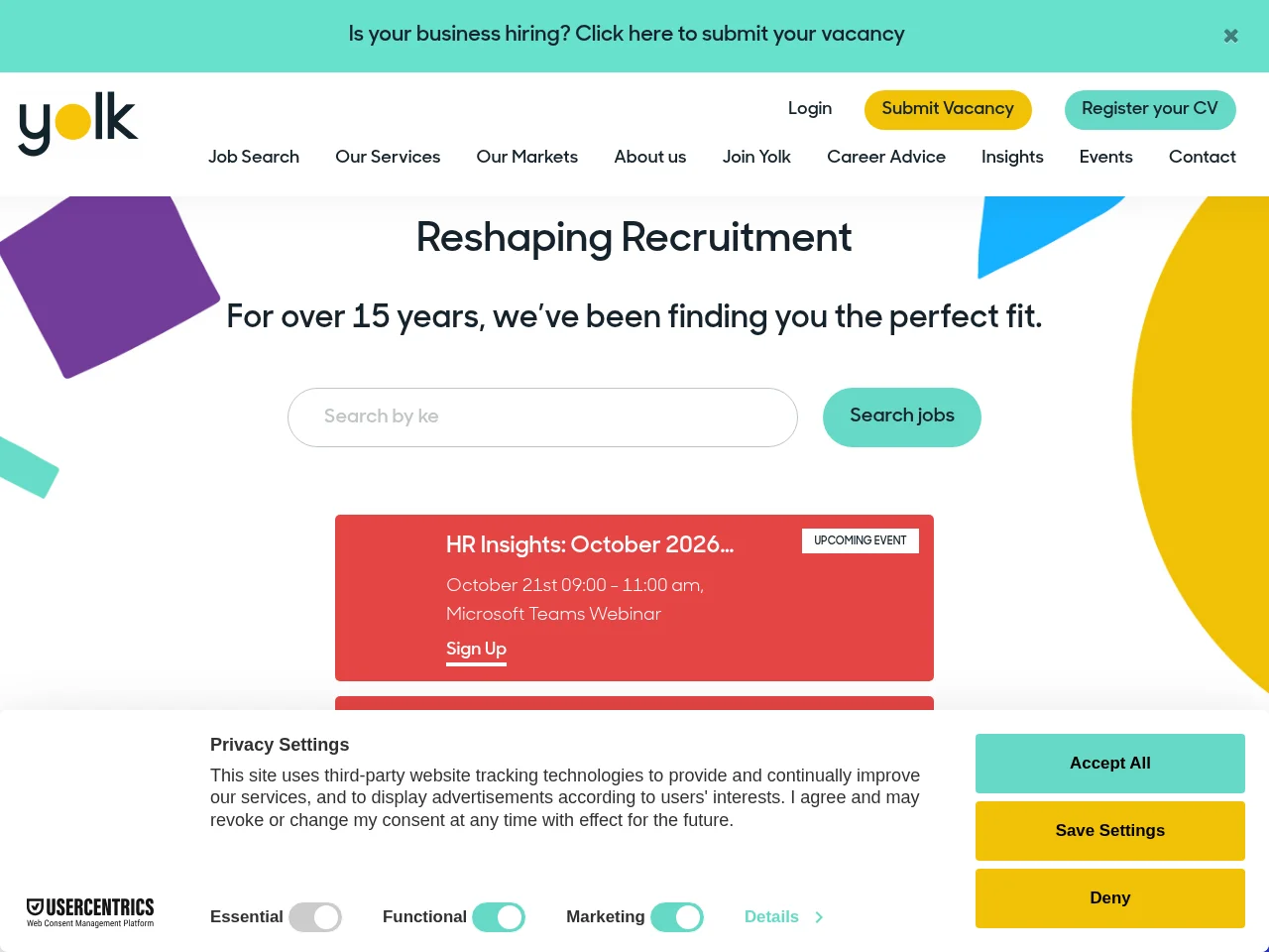 Yolk Recruitment screenshot Yolk Recruitment website screenshot