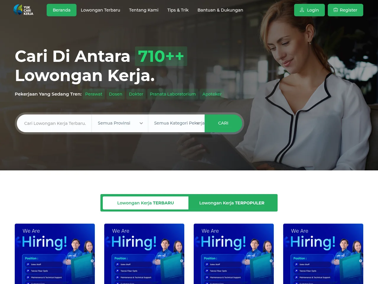 Yuk Cari Kerja screenshot Yuk Cari Kerja job board platform screenshot showing job search interface