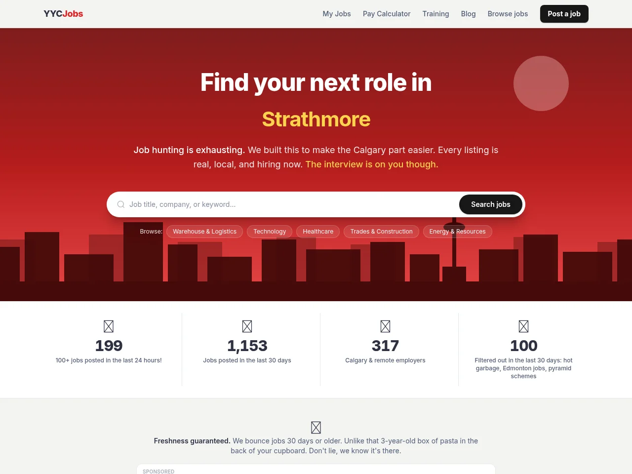 YYC Jobs screenshot YYC Jobs website screenshot