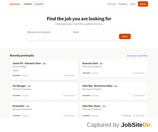 Jobomas South Africa platform preview
