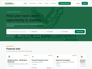ZambiaCareer platform preview ZambiaCareer platform preview