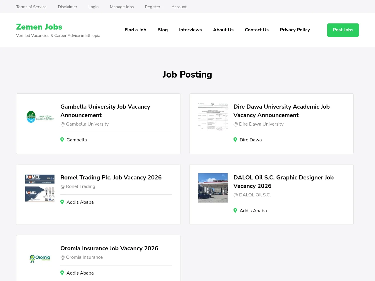 Zemen Jobs screenshot Zemen Jobs job board platform screenshot showing job search interface