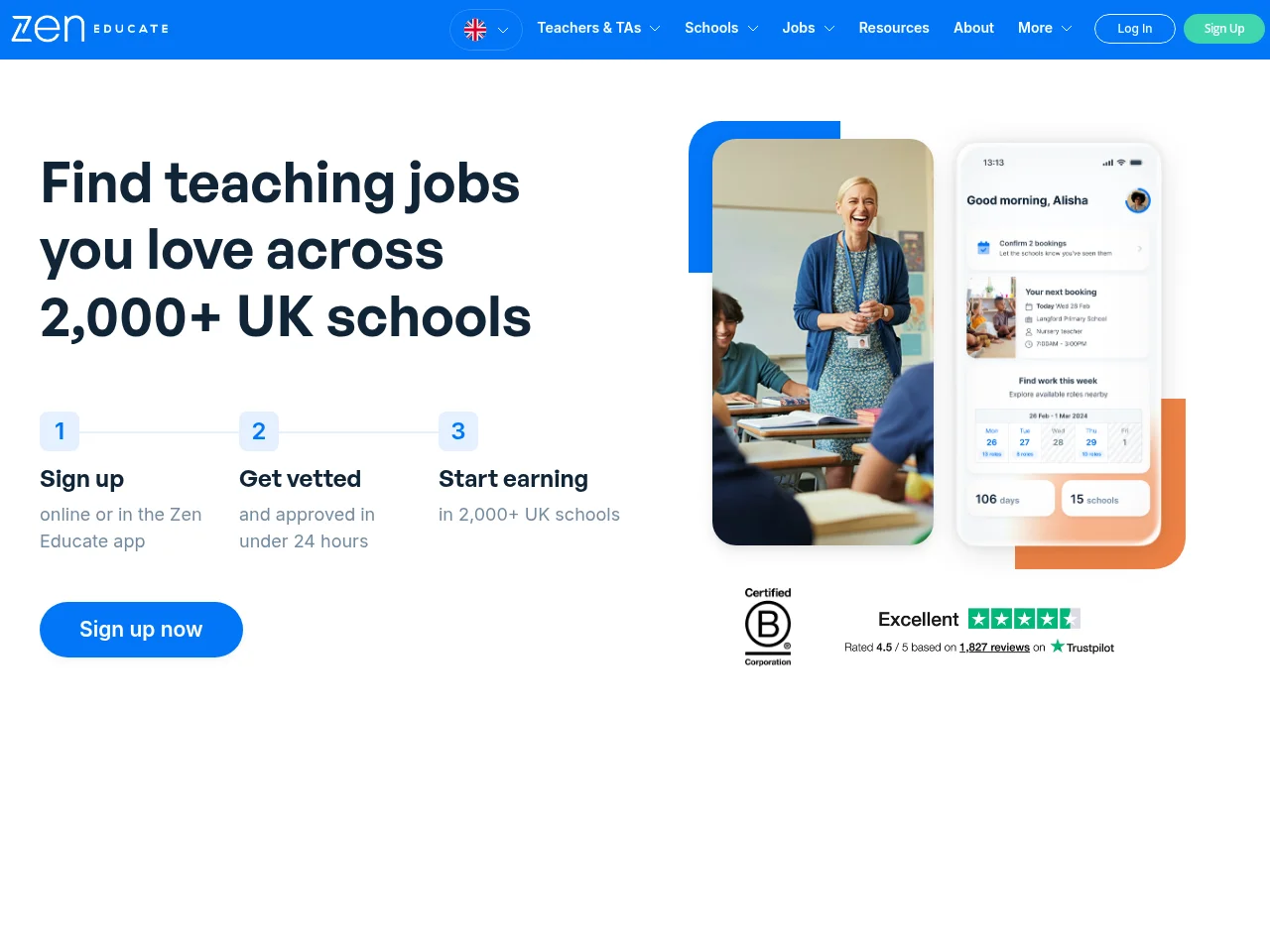 Zen Educate screenshot Zen Educate job board platform screenshot showing job search interface