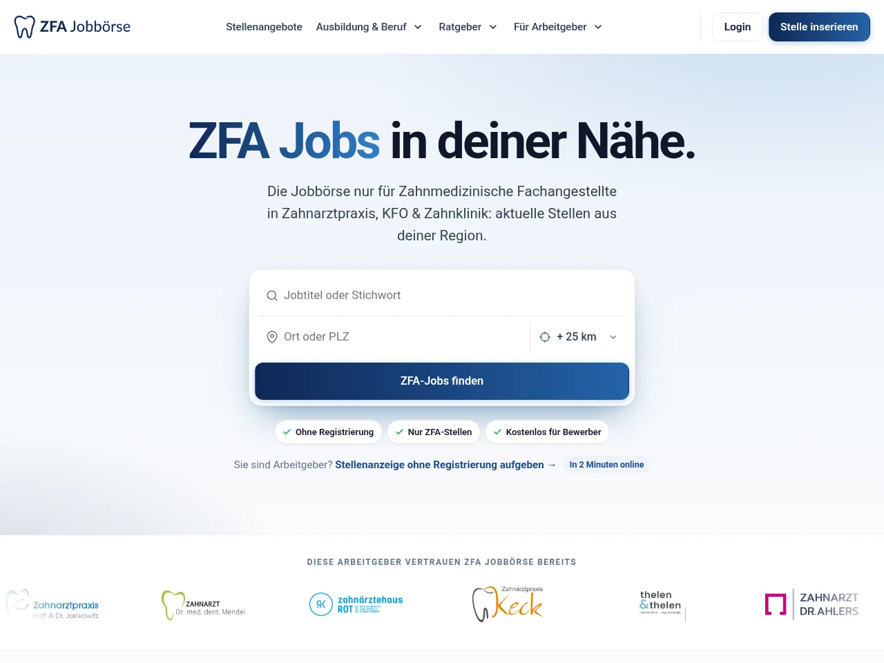 ZFA Jobbörse screenshot ZFA Jobbörse website screenshot