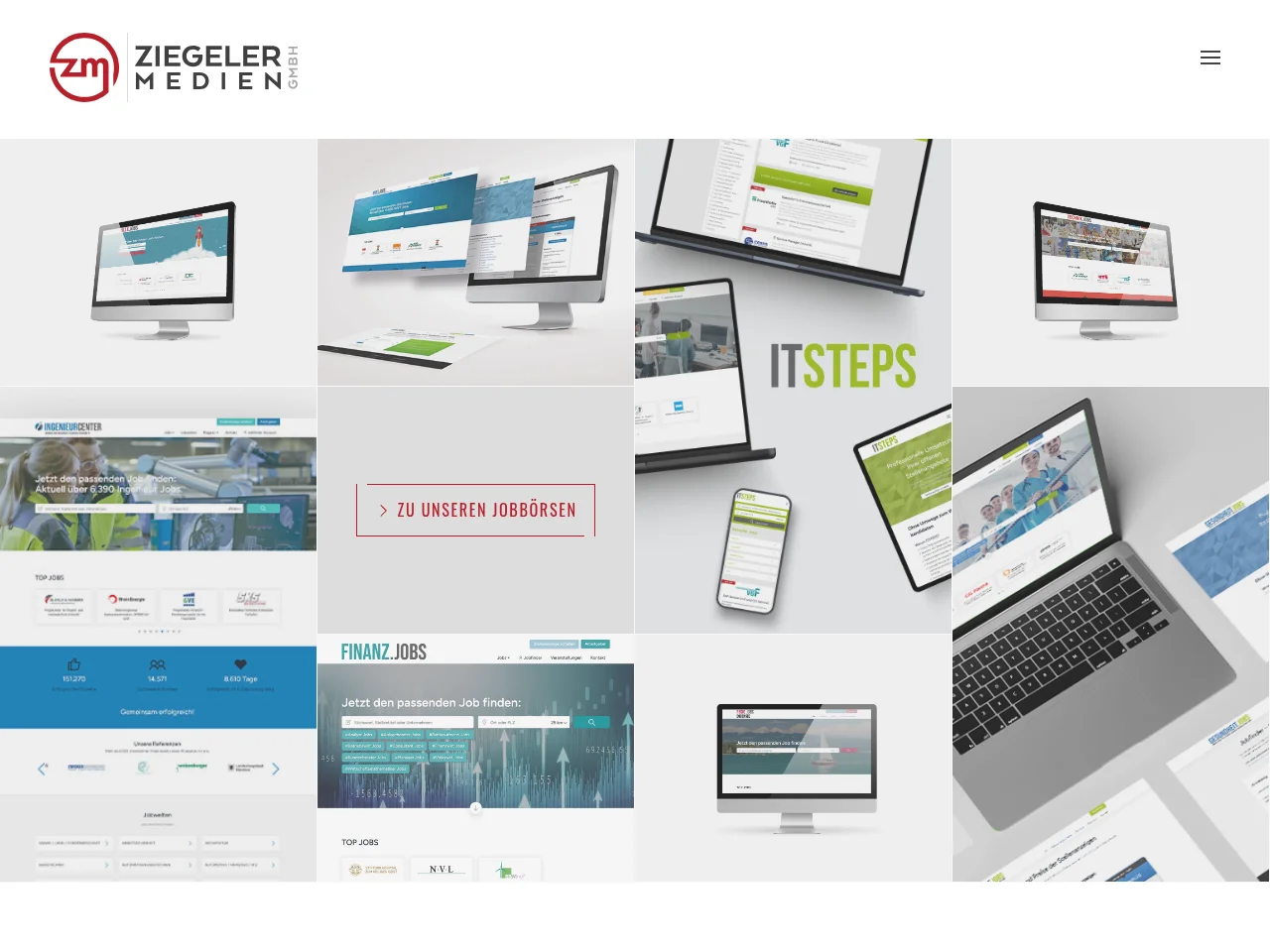 Ziegeler Medien GmbH job board platform screenshot showing job search interface