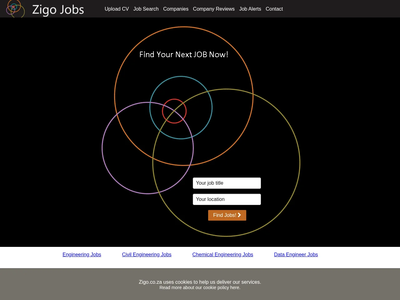 Zigo Jobs screenshot Zigo Jobs job board platform screenshot showing job search interface