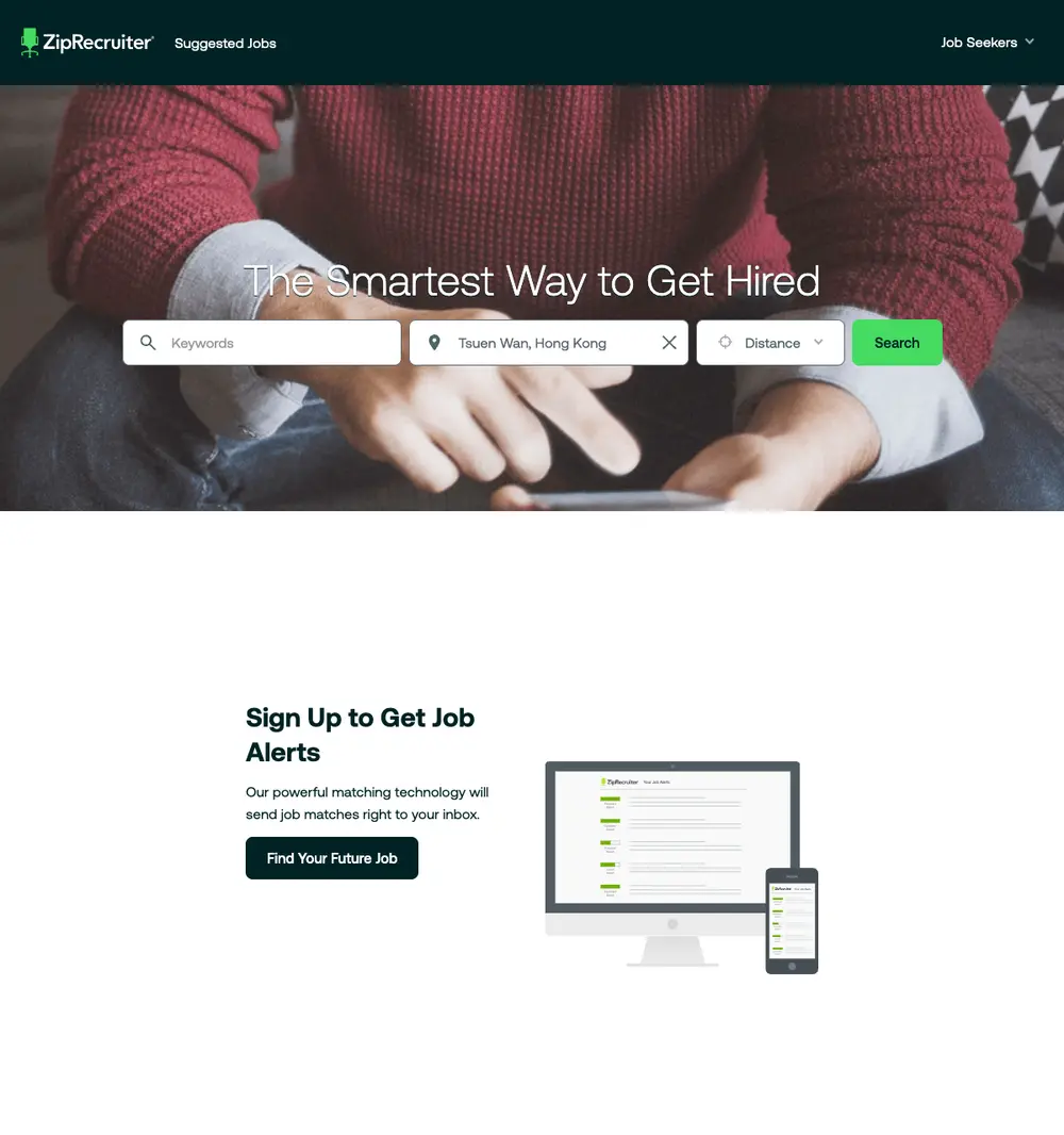 ZipRecruiter Australia job board platform screenshot showing job search interface