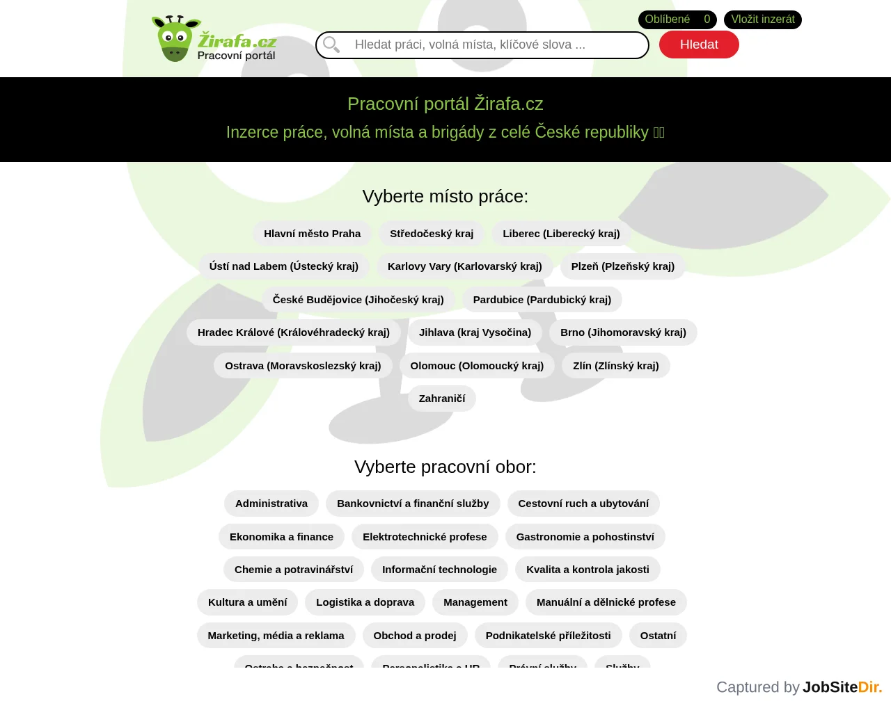 Zirafa.cz website screenshot