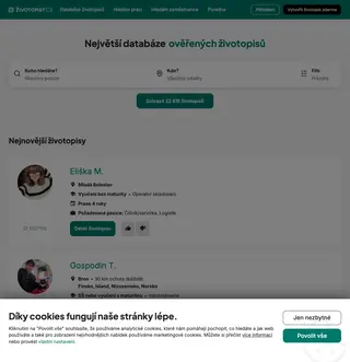 Životopisy.cz platform preview
