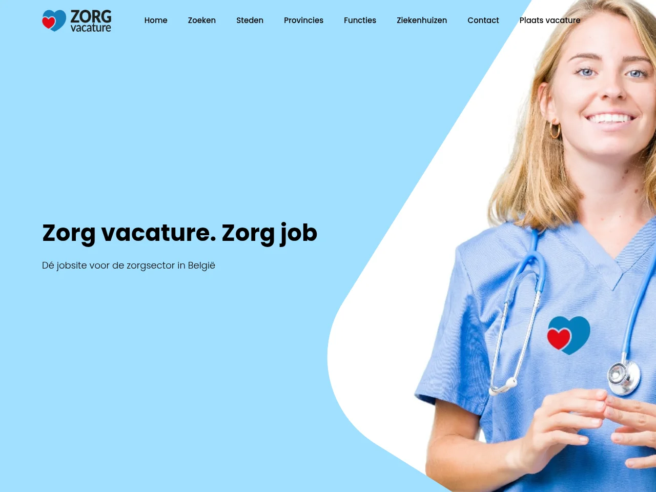 Zorg Vacature screenshot Zorg Vacature job board platform screenshot showing job search interface