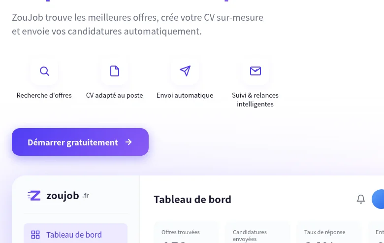 ZouJob job board platform screenshot showing job search interface